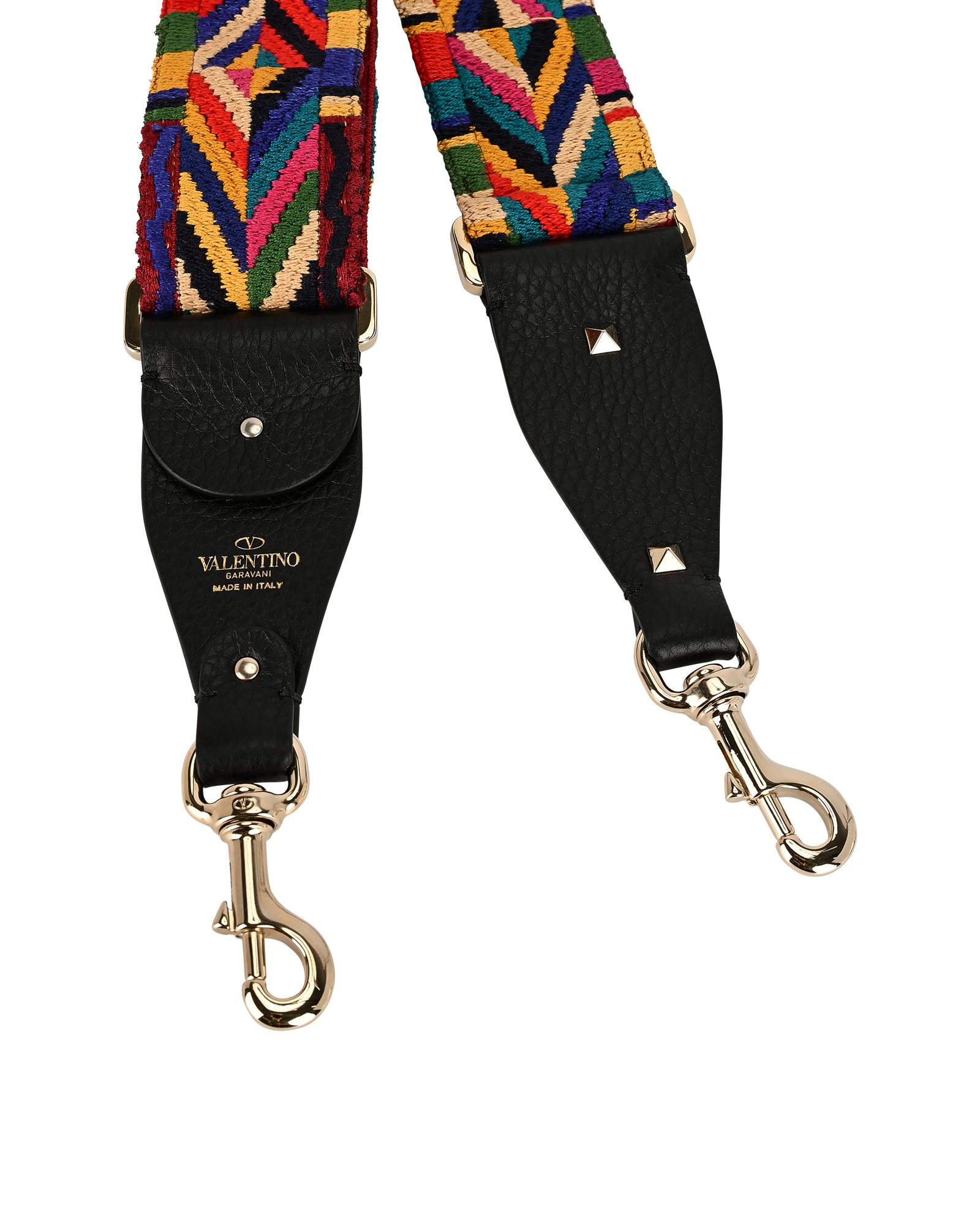 Valentino Guitar Bag Strap, &pound;220, Accessories, Black/Red, Fabric/Leather, Other view